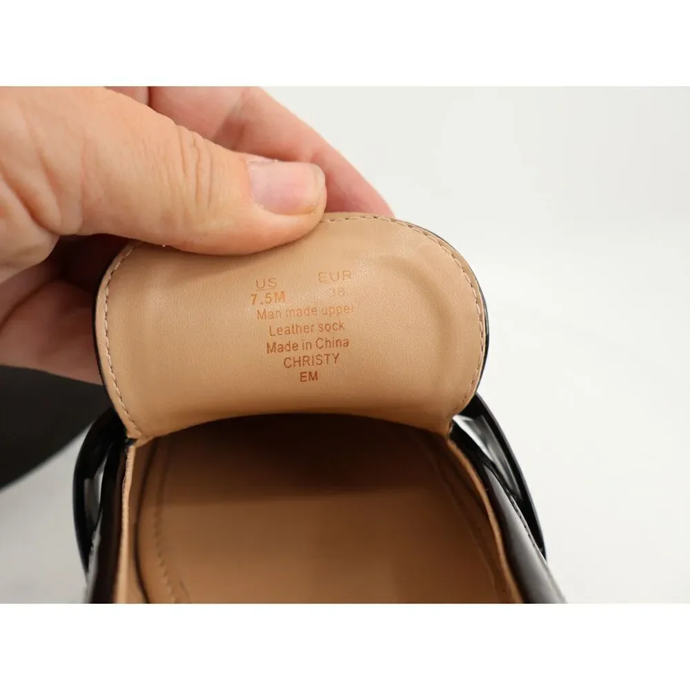Sam Edelman Christy Bit Loafers Womens 7.5 M Black Vegan Leather Block Heel Flat